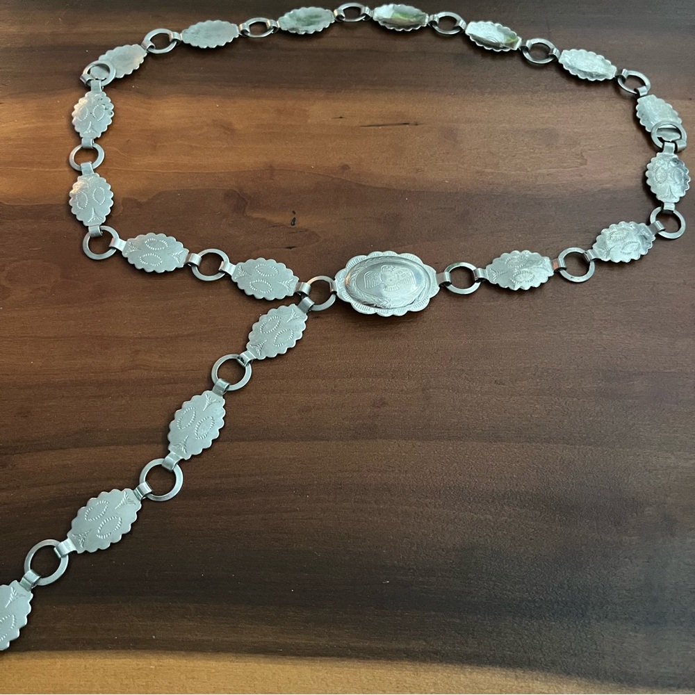 Vintage SILVEL Silver Embossed Link Belt